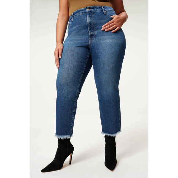 Good American Good Boy Fray Hem Jeans